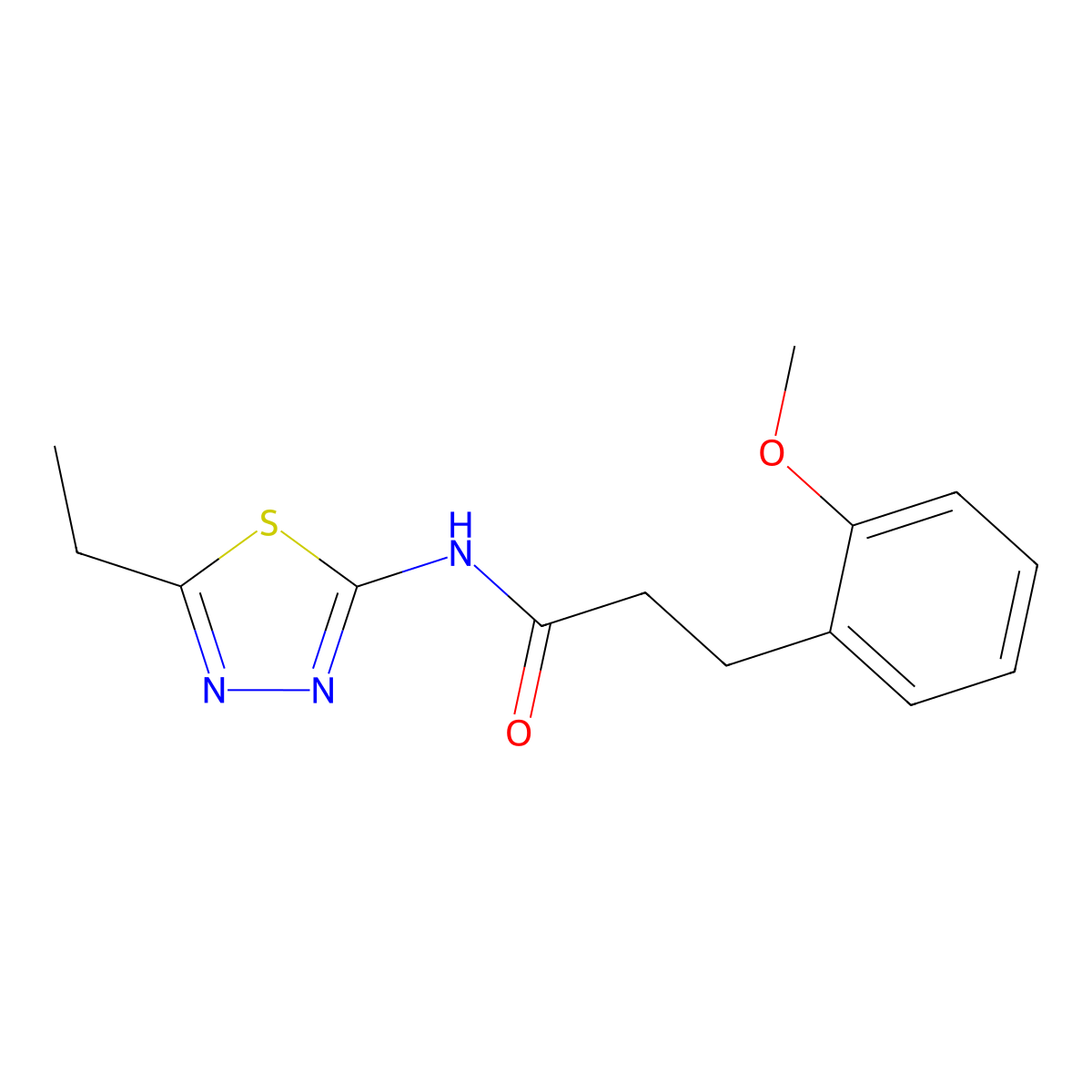 N-(5-ethyl-1,3,4-thiadiazol-2-yl)-3-(2-methoxyphenyl)propanamide molecular structure, CAS 771508-10-2