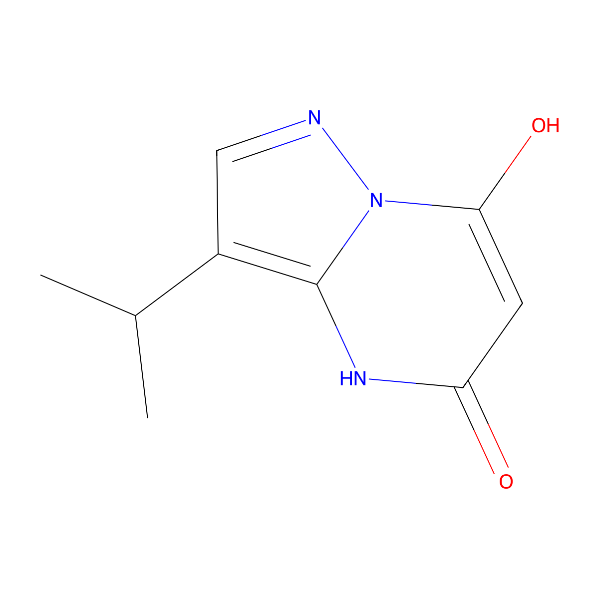 3-Isopropylpyrazolo[1,5-a]pyrimidine-5,7-diol molecular structure, CAS 771510-25-9