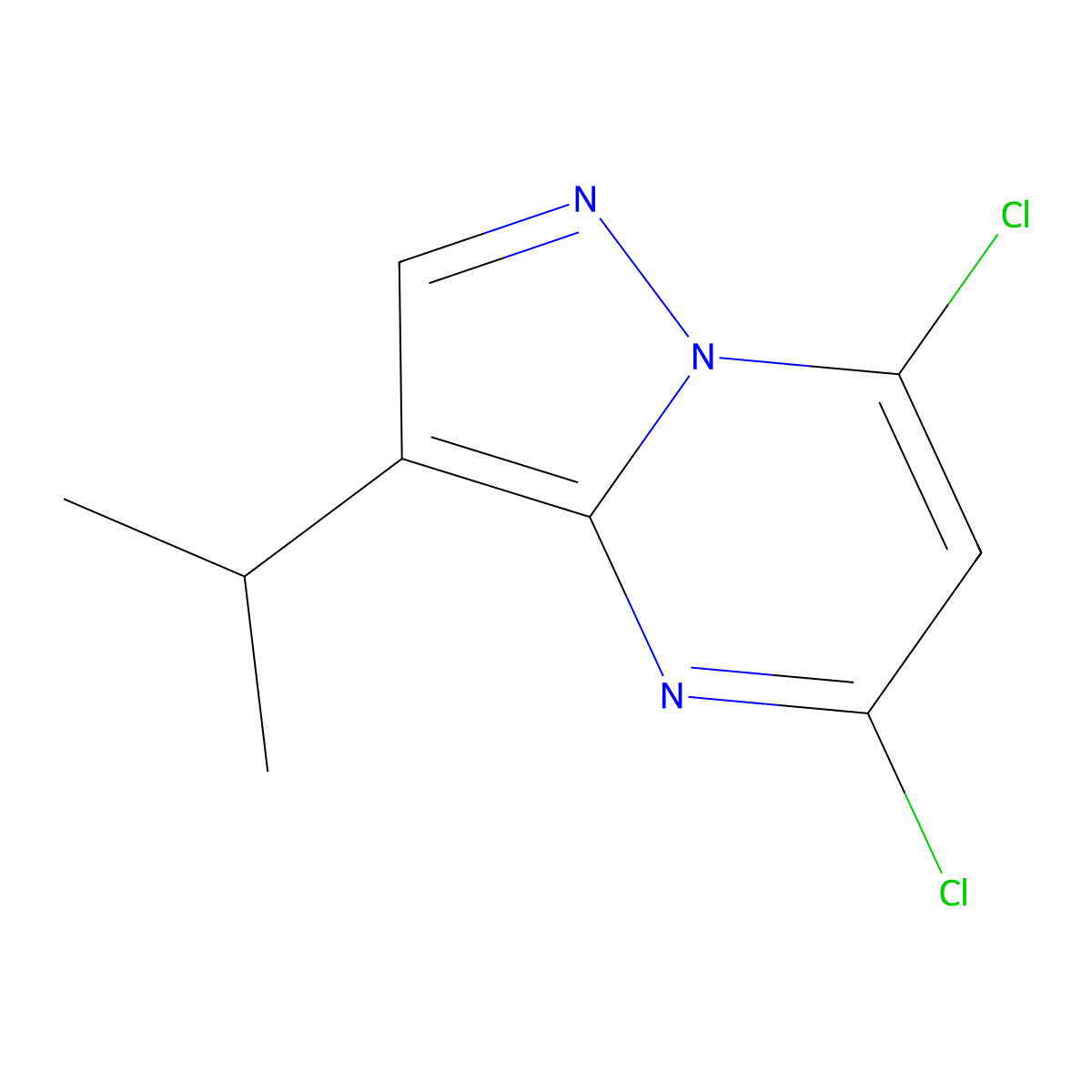 5,7-Dichloro-3-(propan-2-yl)pyrazolo[1,5-a]pyrimidine molecular structure, CAS 771510-32-8