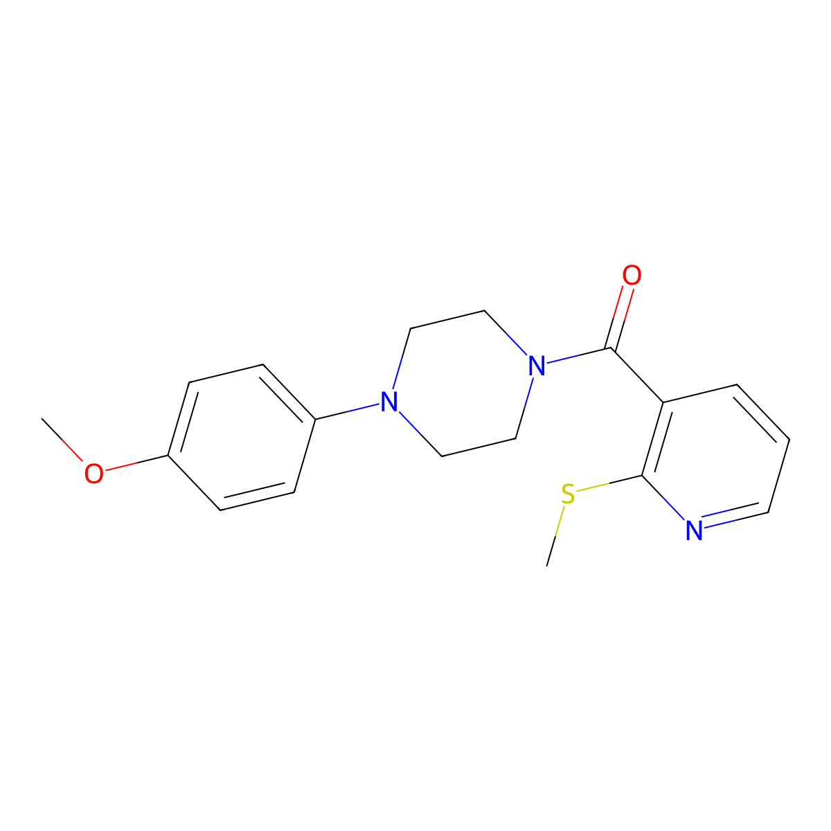1-(4-Methoxyphenyl)-4-[2-(methylsulfanyl)pyridine-3-carbonyl]piperazine molecular structure, CAS 771515-25-4
