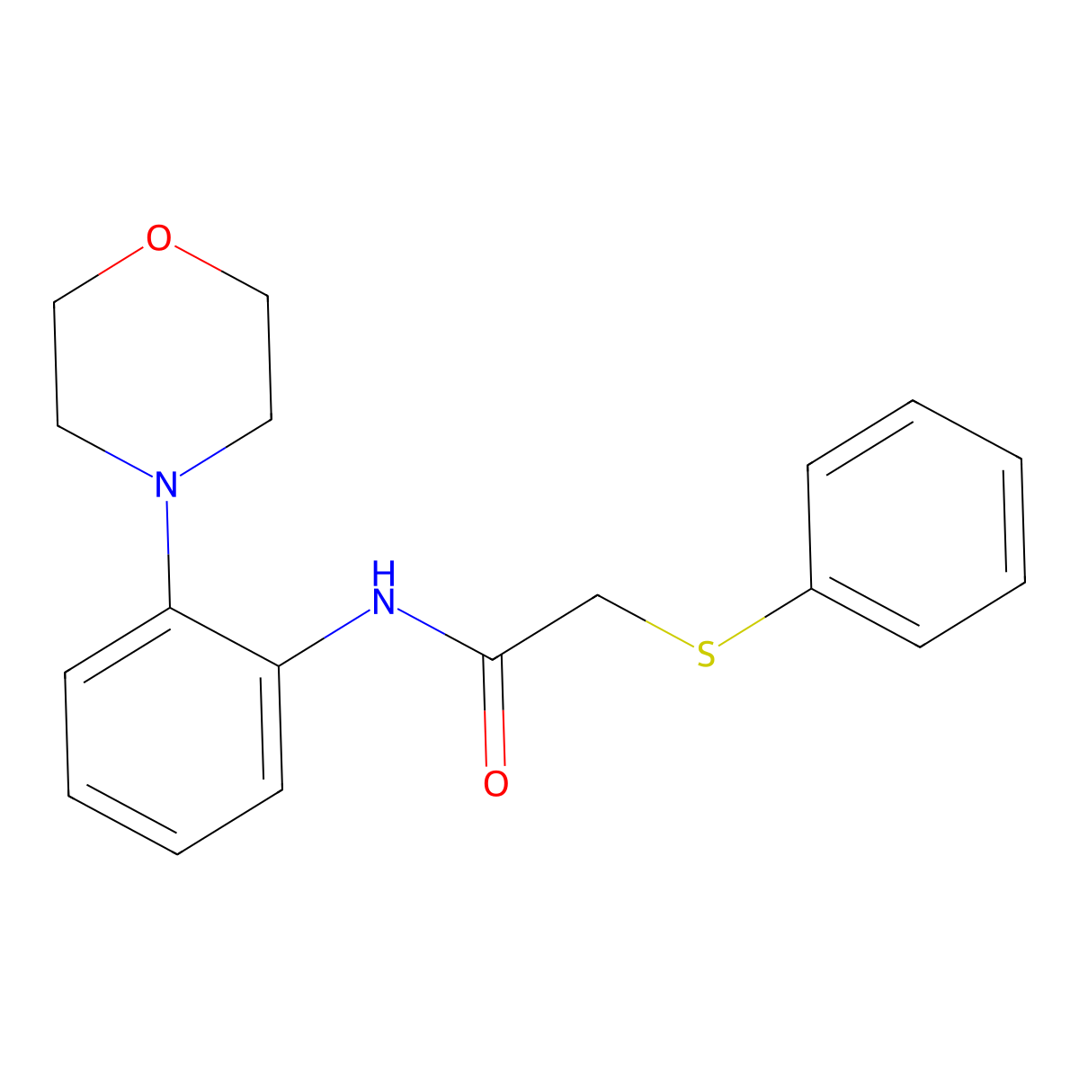 N-(2-morpholin-4-ylphenyl)-2-phenylsulfanylacetamide molecular structure, CAS 771515-80-1