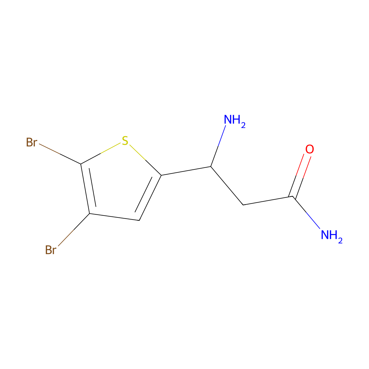 3-Amino-3-(4,5-dibromothiophen-2-YL)propanamide molecular structure, CAS 771519-81-4