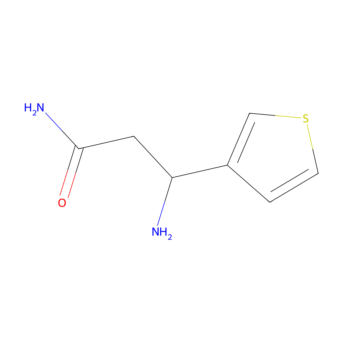 3-Amino-3-(thiophen-3-YL)propanamide molecular structure, CAS 771520-86-6