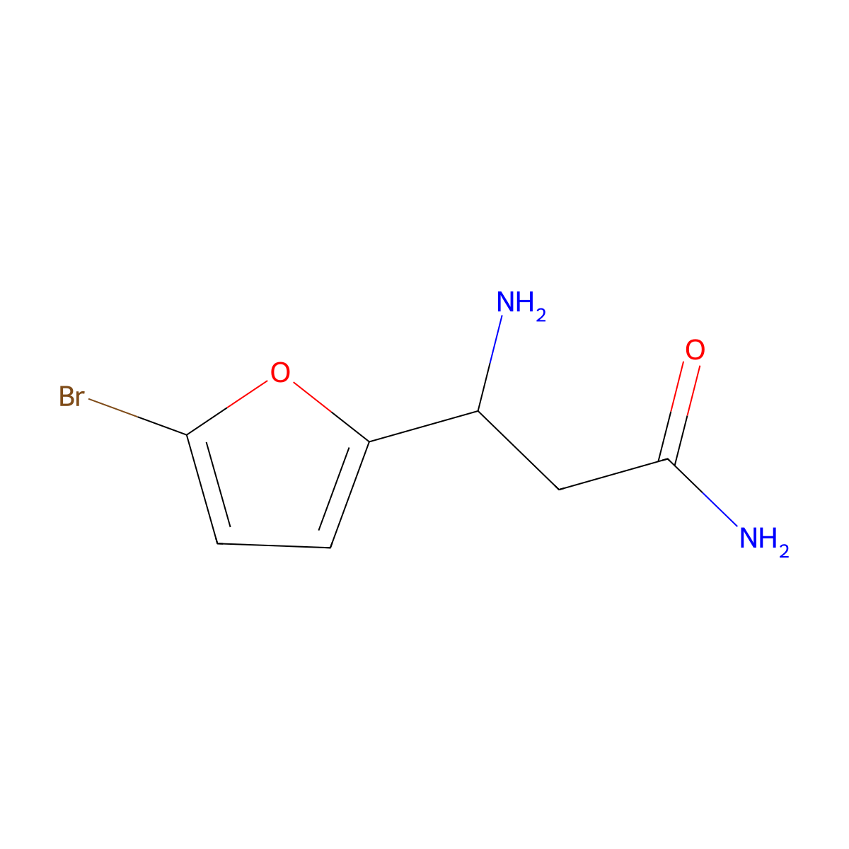 3-Amino-3-(5-bromofuran-2-YL)propanamide molecular structure, CAS 771521-18-7