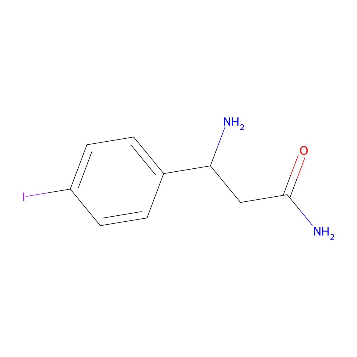 3-Amino-3-(4-iodophenyl)propanamide molecular structure, CAS 771522-11-3