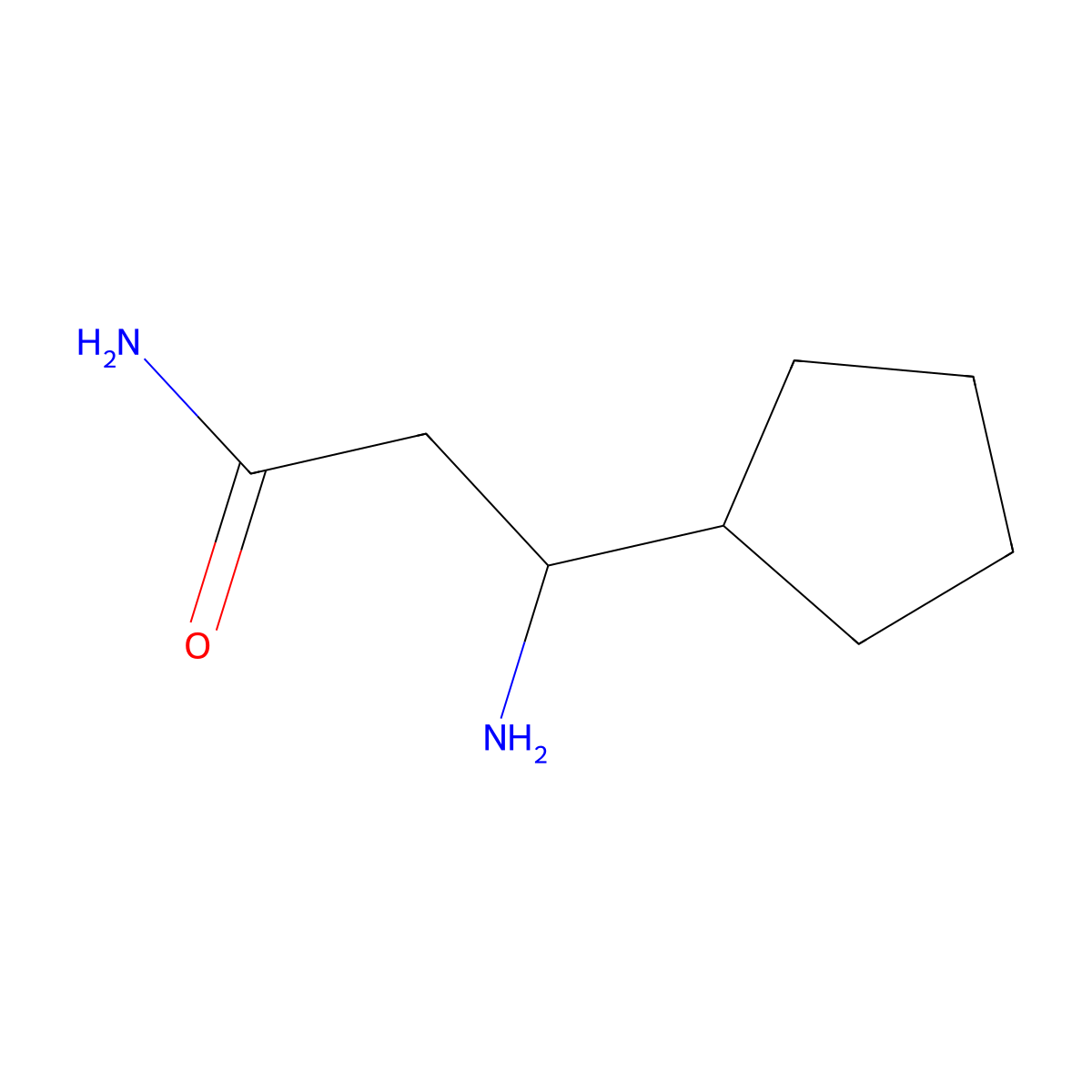 3-Amino-3-cyclopentylpropanamide molecular structure, CAS 771522-21-5