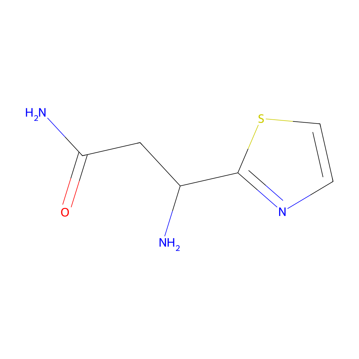 3-Amino-3-(1,3-thiazol-2-yl)propanamide molecular structure, CAS 771522-44-2