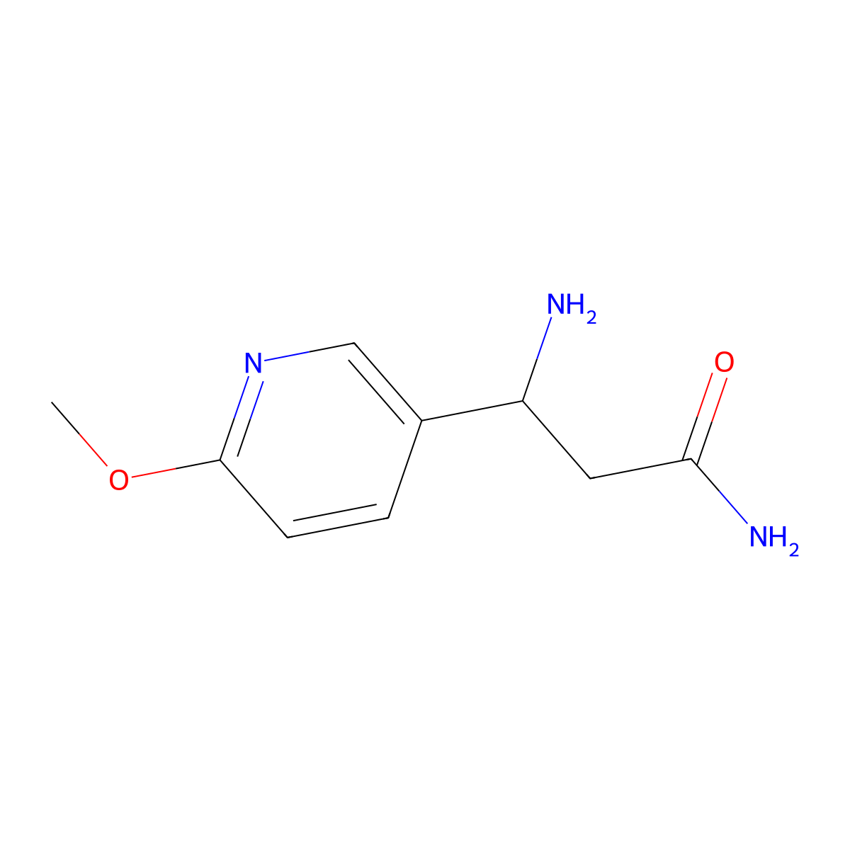 3-Amino-3-(6-methoxypyridin-3-yl)propanamide molecular structure, CAS 771523-35-4
