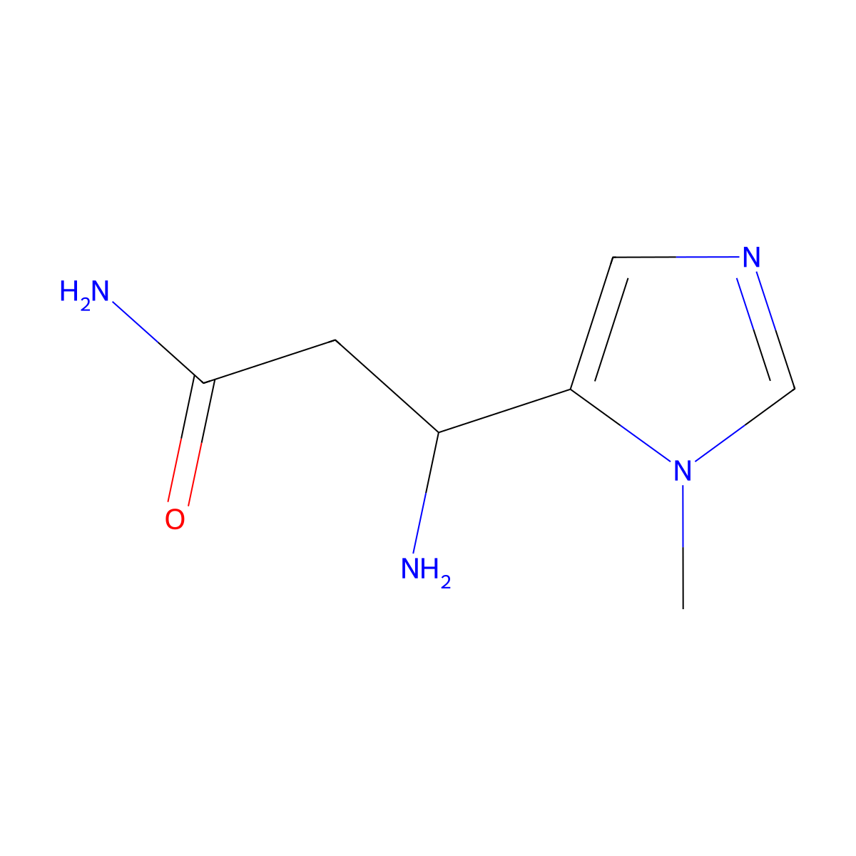 3-Amino-3-(1-methyl-1H-imidazol-5-yl)propanamide molecular structure, CAS 771523-71-8