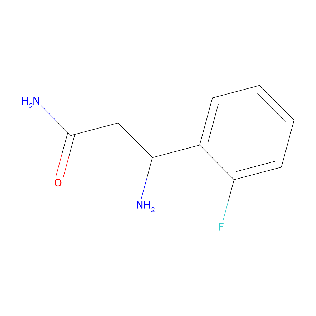 3-Amino-3-(2-fluorophenyl)propanamide molecular structure, CAS 771527-31-2