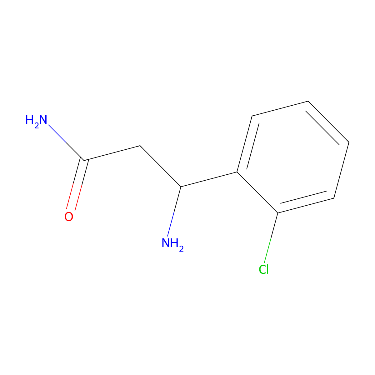 3-Amino-3-(2-chlorophenyl)propanamide molecular structure, CAS 771527-33-4