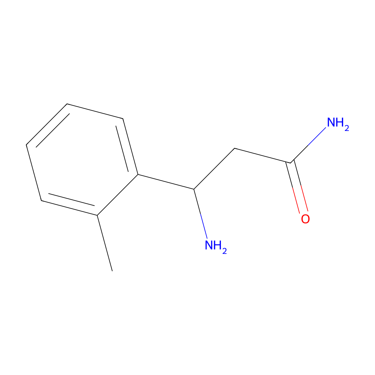 3-Amino-3-(2-methylphenyl)propanamide molecular structure, CAS 771527-60-7