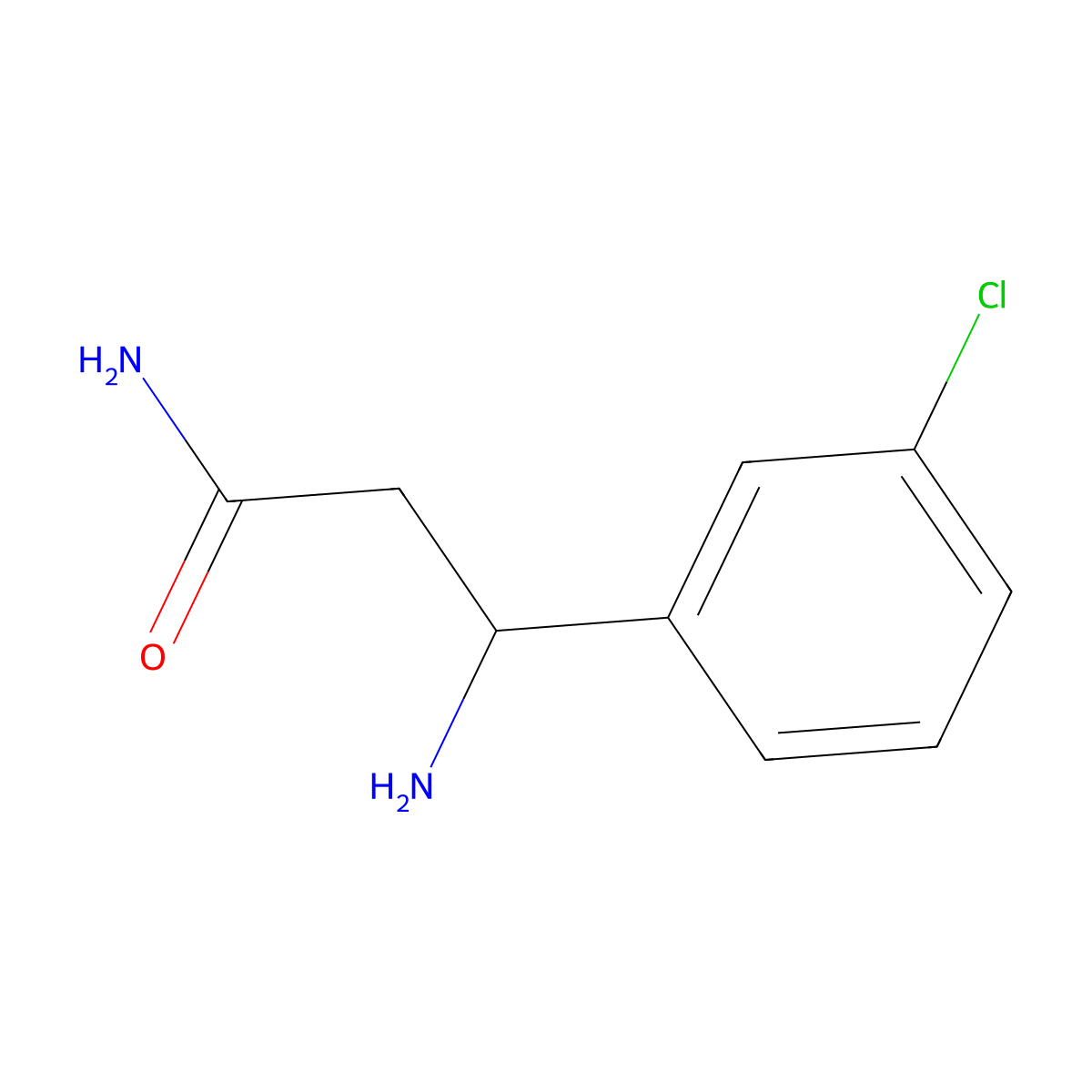 3-Amino-3-(3-chlorophenyl)propanamide molecular structure, CAS 771527-69-6