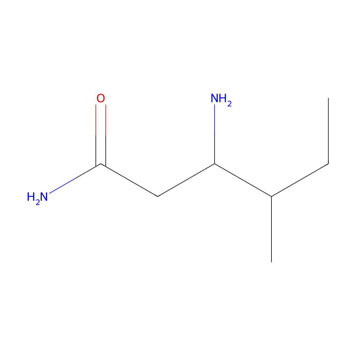 3-Amino-4-methylhexanamide molecular structure, CAS 771528-40-6