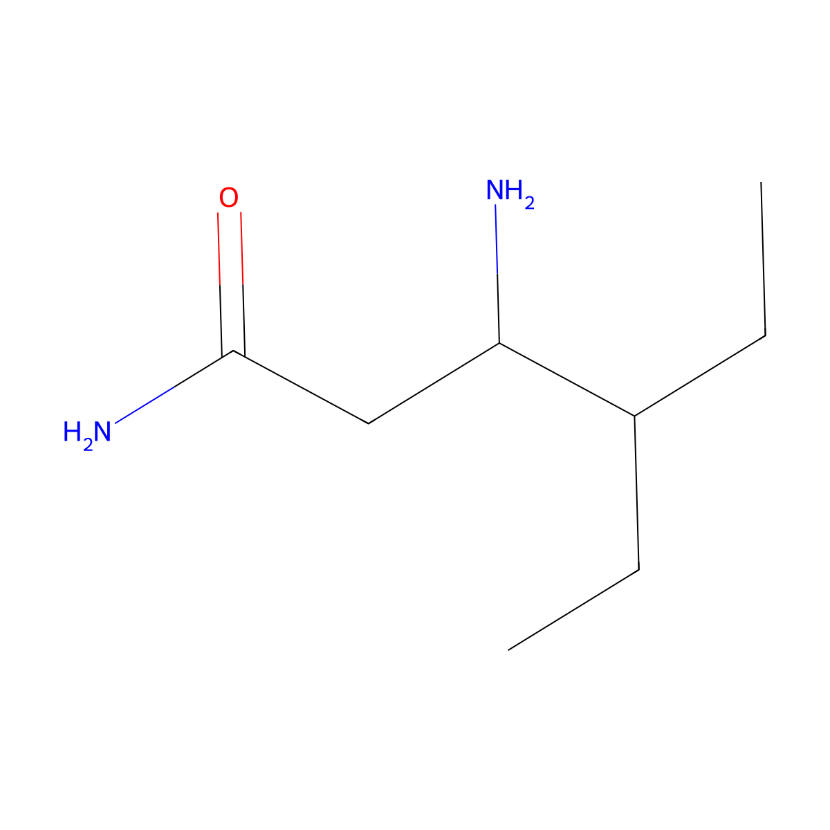 3-Amino-4-ethylhexanamide molecular structure, CAS 771528-41-7