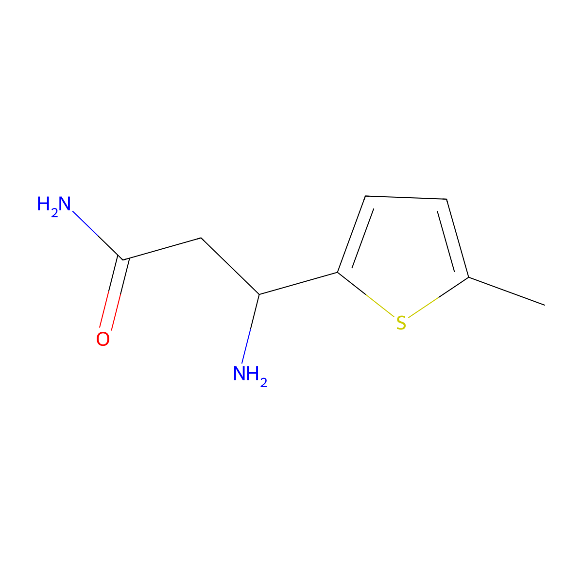 3-Amino-3-(5-methylthiophen-2-yl)propanamide molecular structure, CAS 771528-83-7