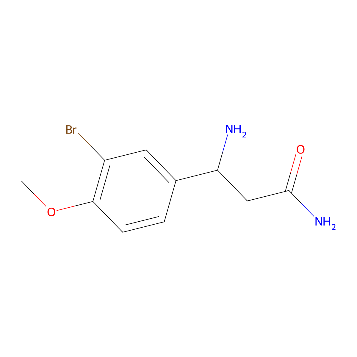 3-Amino-3-(3-bromo-4-methoxyphenyl)propanamide molecular structure, CAS 771529-46-5