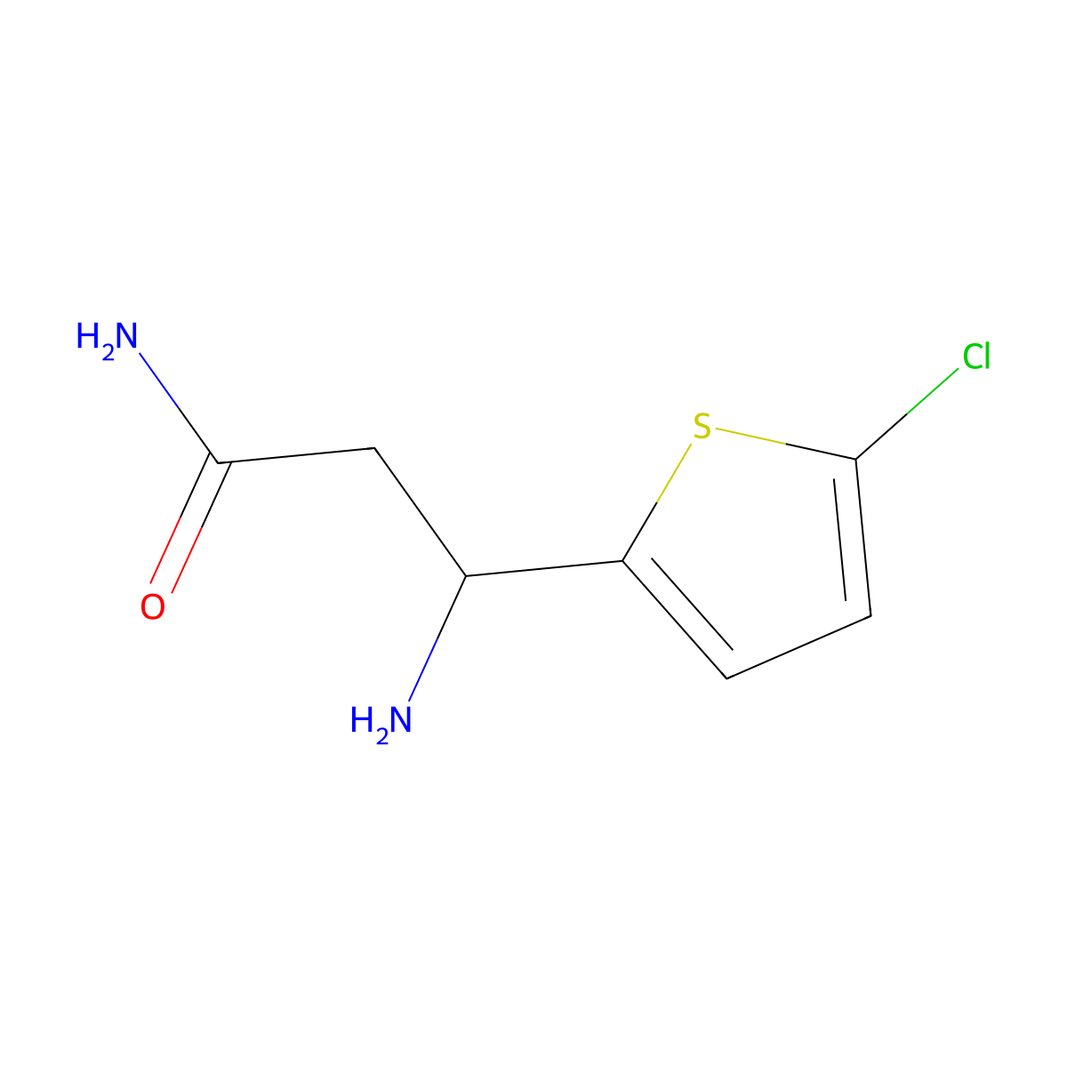 3-Amino-3-(5-chlorothiophen-2-yl)propanamide molecular structure, CAS 771530-00-8