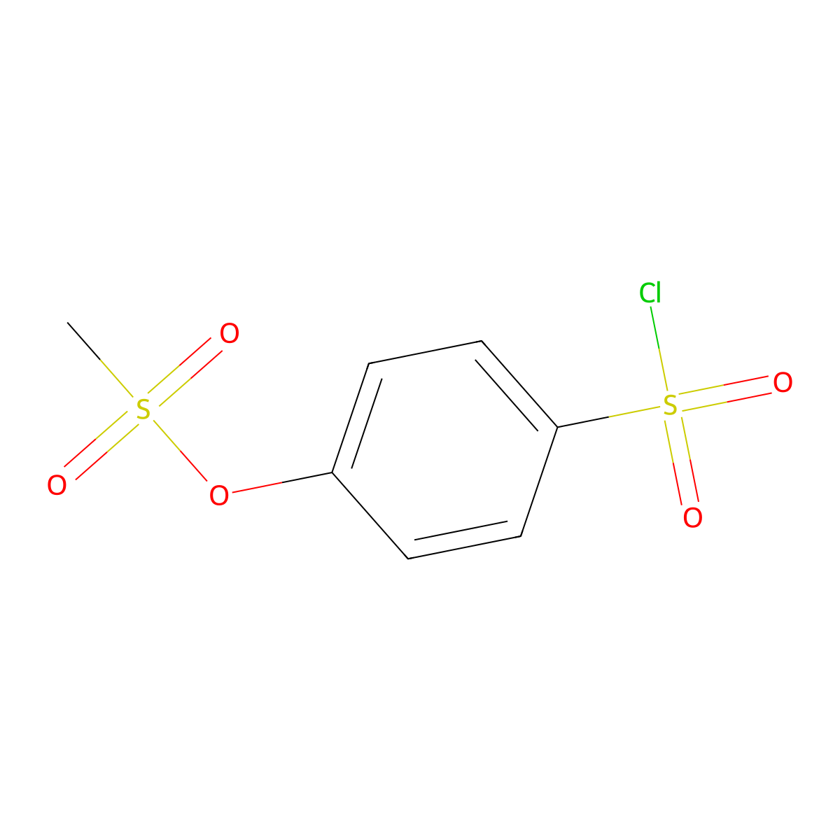 Methanesulfonic acid 4-chlorosulfonyl-phenyl ester molecular structure, CAS 77154-19-9