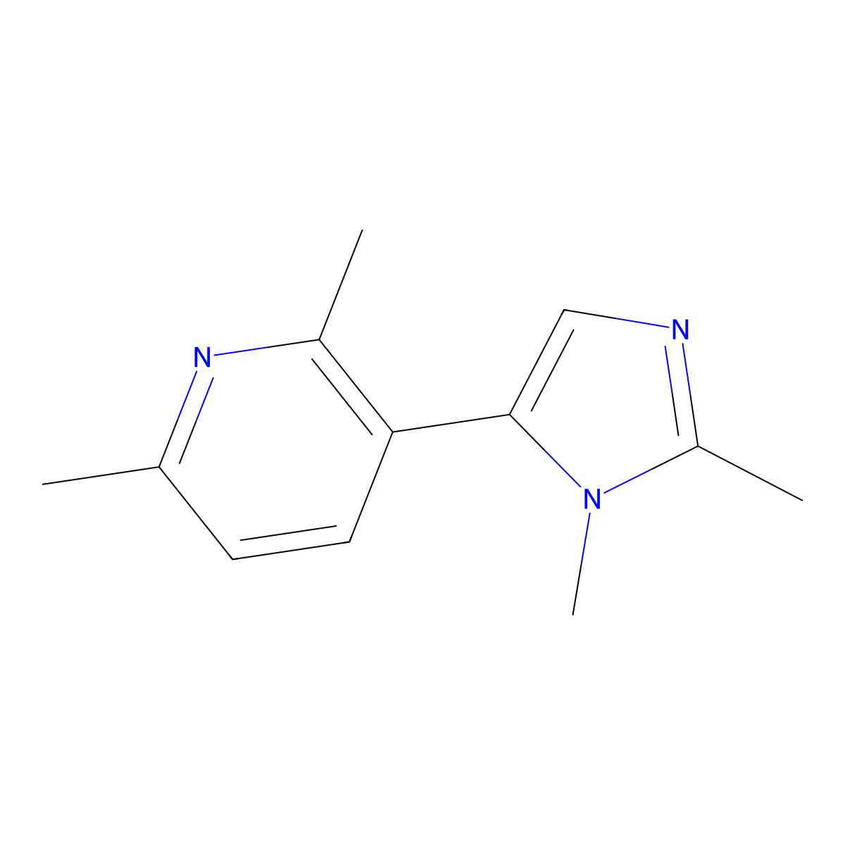 3-(1,2-Dimethyl-1H-imidazol-5-yl)-2,6-dimethylpyridine molecular structure, CAS 771541-01-6