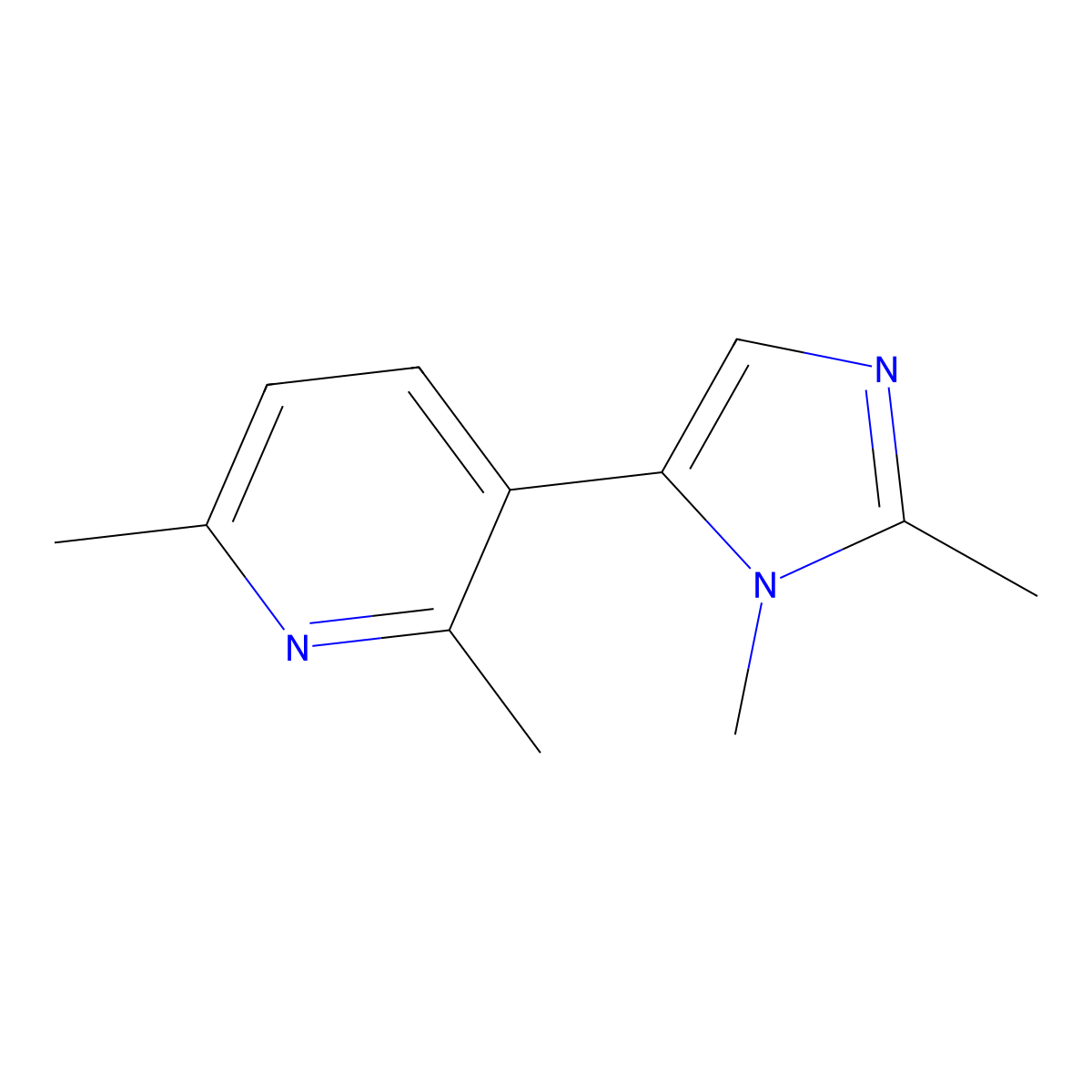 3-(1,2-Dimethyl-1H-imidazol-5-yl)-2,6-dimethylpyridine molecular structure, CAS 771541-01-6