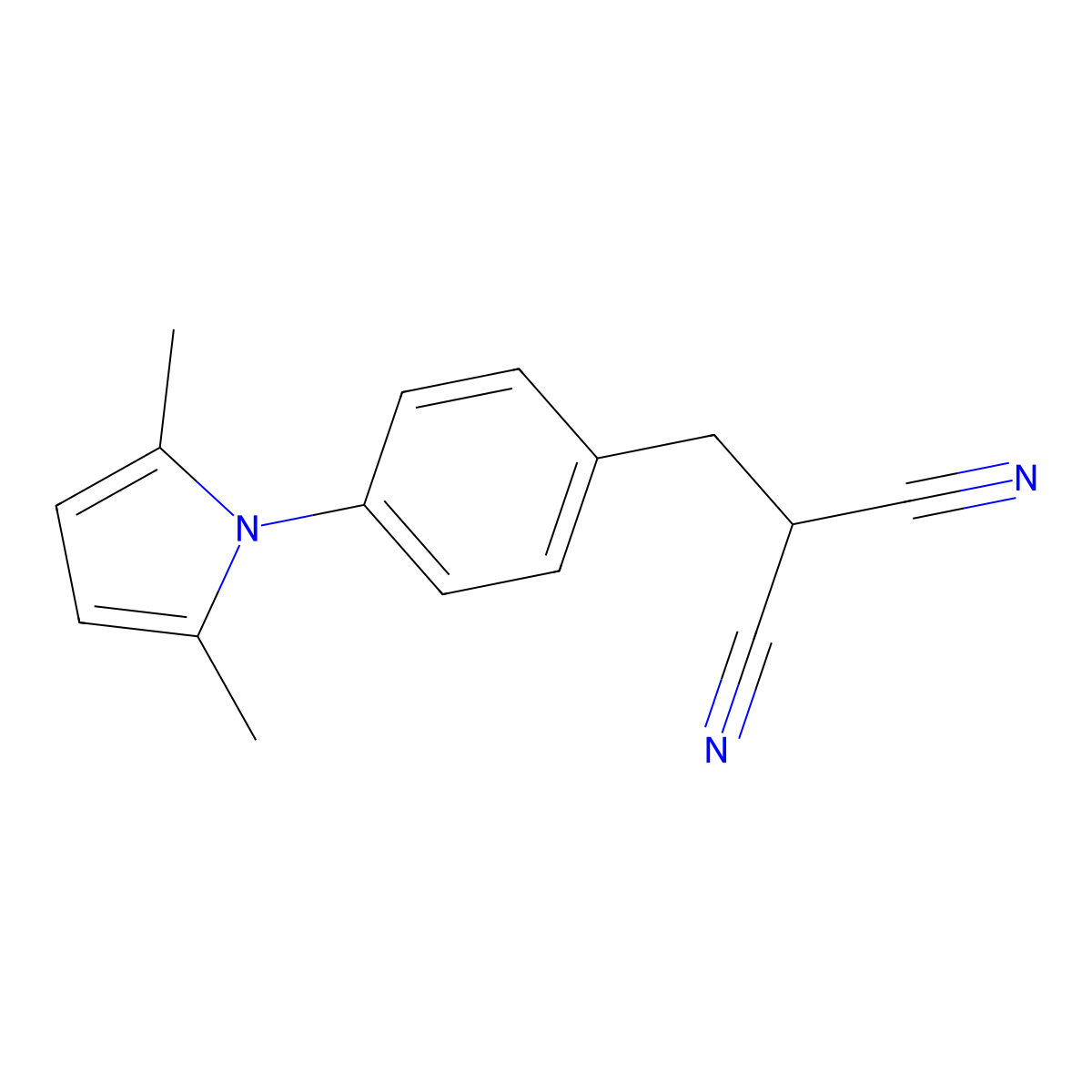 2-[4-(2,5-Dimethyl-1H-pyrrol-1-yl)benzyl]-malononitrile molecular structure, CAS 771552-11-5