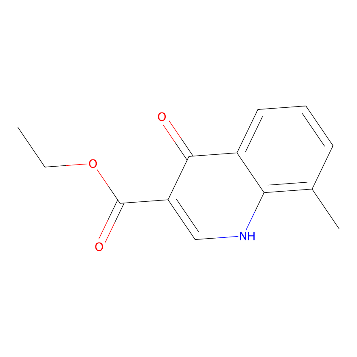 Ethyl 8-methyl-4-oxo-1,4-dihydroquinoline-3-carboxylate molecular structure, CAS 77156-75-3
