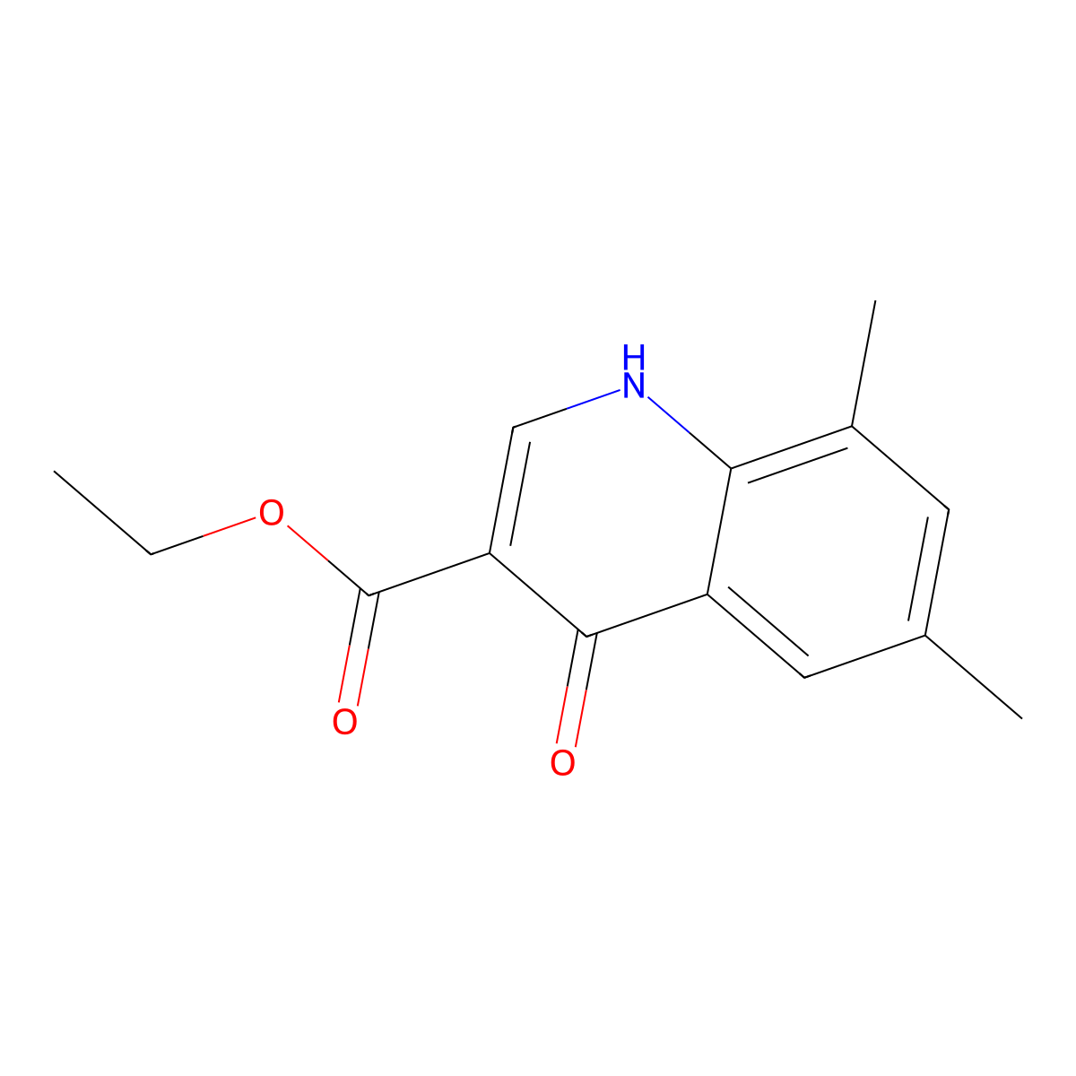 Ethyl 4-hydroxy-6,8-dimethylquinoline-3-carboxylate molecular structure, CAS 77156-77-5
