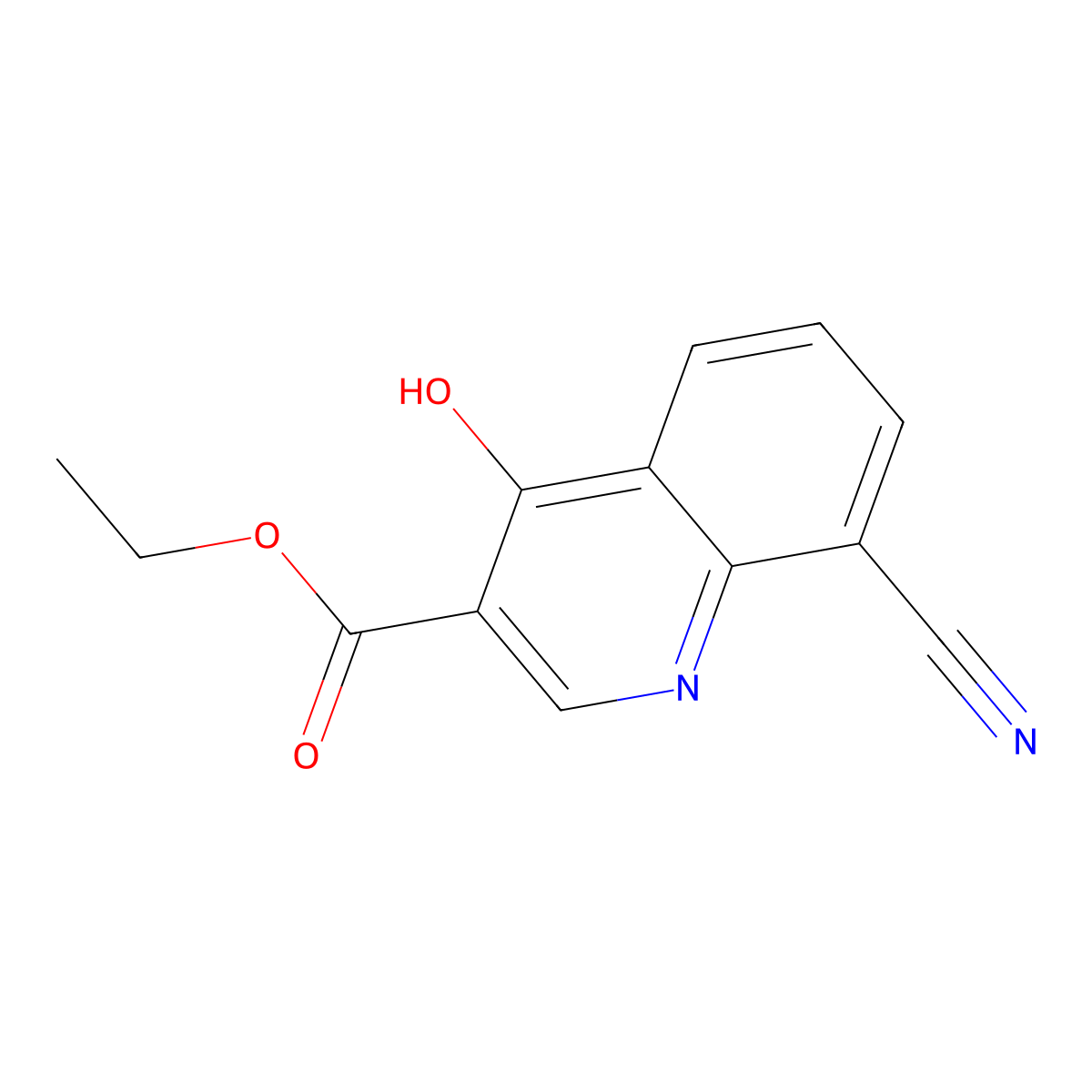 Ethyl 8-cyano-4-hydroxy-3-quinolinecarboxylate molecular structure, CAS 77156-79-7