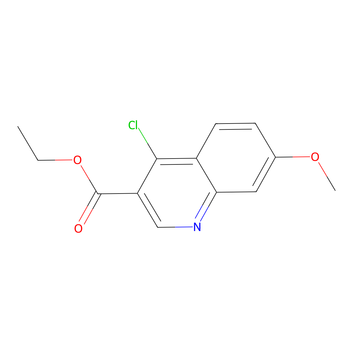 Ethyl 4-chloro-7-methoxyquinoline-3-carboxylate molecular structure, CAS 77156-85-5