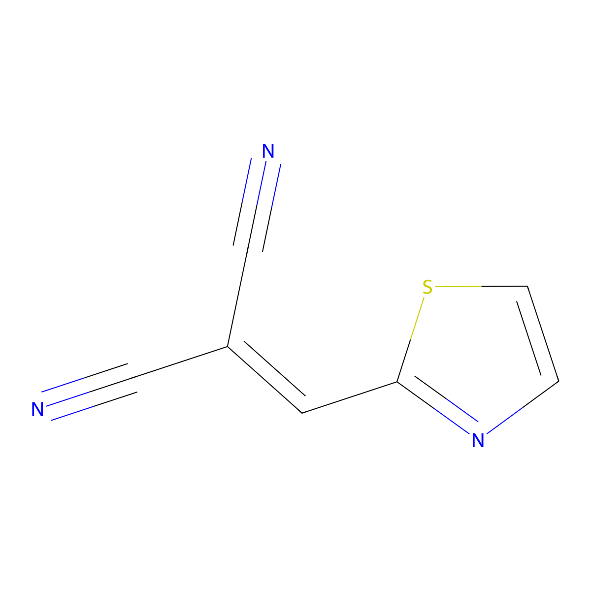 2-(1,3-Thiazol-2-ylmethylene)malononitrile molecular structure, CAS 771565-96-9