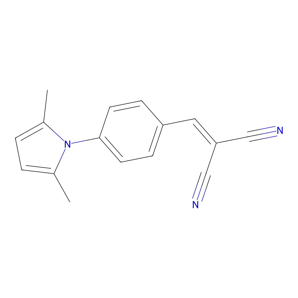 2-{[4-(2,5-Dimethyl-1H-pyrrol-1-yl)phenyl]-methylene}malononitrile molecular structure, CAS 771567-64-7