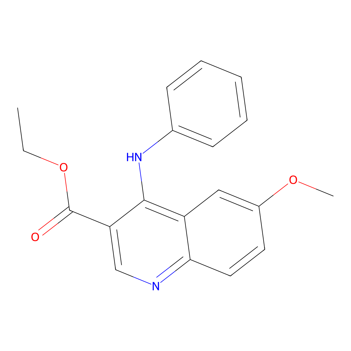 Ethyl 6-methoxy-4-(phenylamino)quinoline-3-carboxylate molecular structure, CAS 77157-28-9
