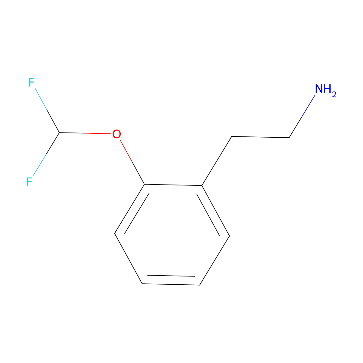 2-[2-(Difluoromethoxy)phenyl]ethan-1-amine molecular structure, CAS 771571-67-6