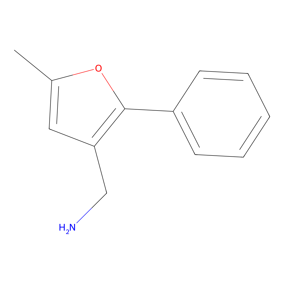 (5-Methyl-2-phenyl-3-furyl)methylamine molecular structure, CAS 771572-29-3