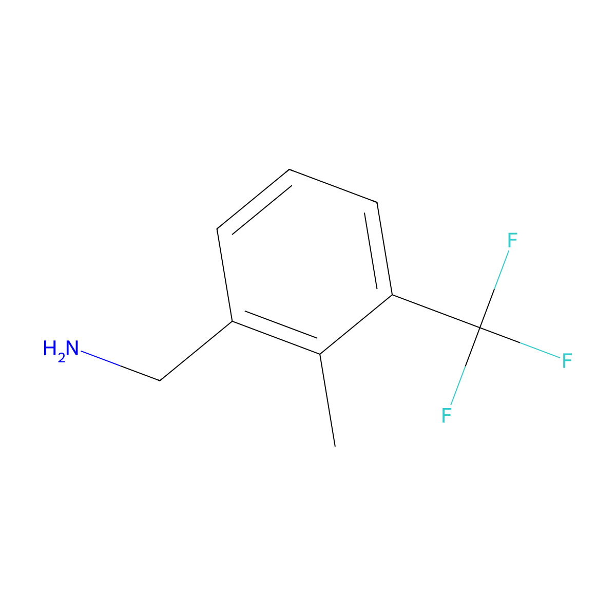 (2-Methyl-3-(trifluoromethyl)phenyl)methanamine molecular structure, CAS 771572-43-1