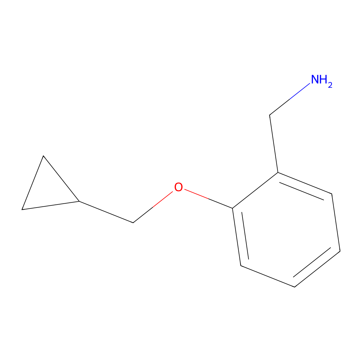 (2-(Cyclopropylmethoxy)phenyl)methanamine molecular structure, CAS 771572-58-8