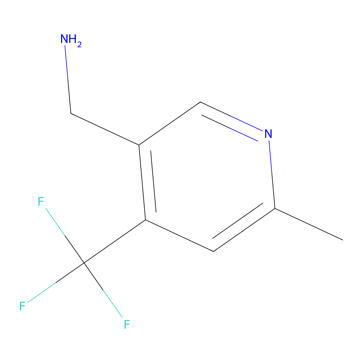 (6-Methyl-4-(trifluoromethyl)pyridin-3-yl)methanamine molecular structure, CAS 771572-66-8