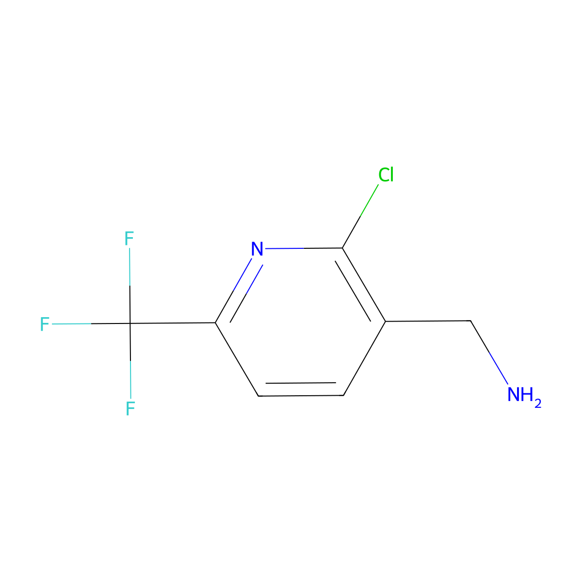(2-Chloro-6-(trifluoromethyl)pyridin-3-YL)methanamine molecular structure, CAS 771572-85-1