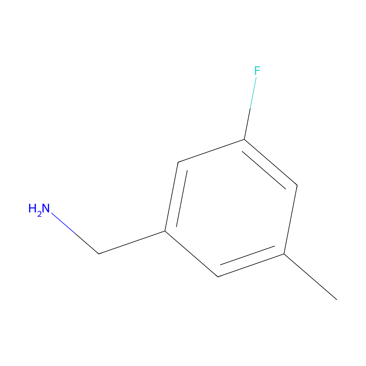 3-Fluoro-5-methylbenzenemethanamine molecular structure, CAS 771573-02-5