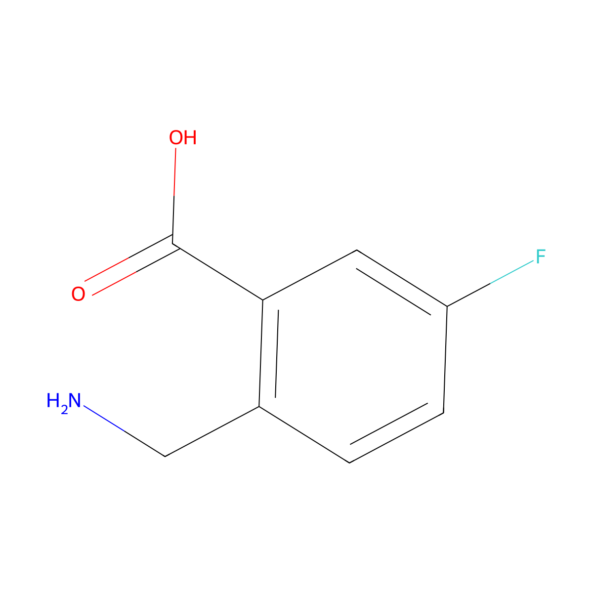 2-(Aminomethyl)-5-fluorobenzoic acid molecular structure, CAS 771573-03-6