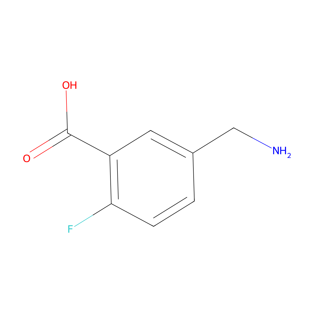 5-(Aminomethyl)-2-fluorobenzoic acid molecular structure, CAS 771573-04-7