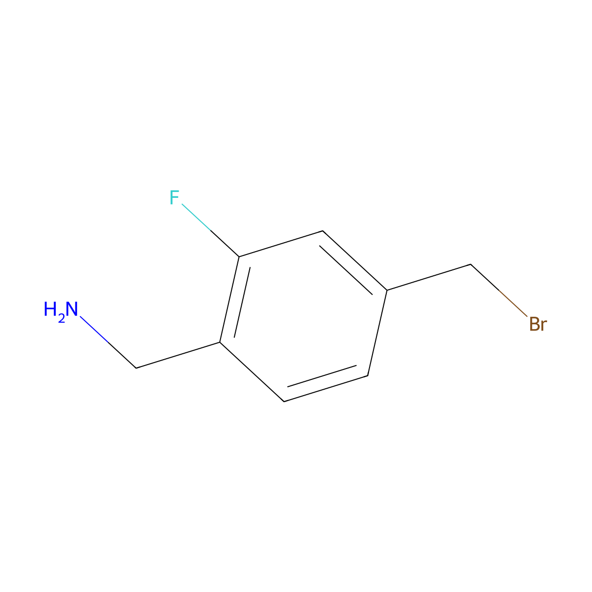 [4-(Bromomethyl)-2-fluorophenyl]methanamine molecular structure, CAS 771573-05-8