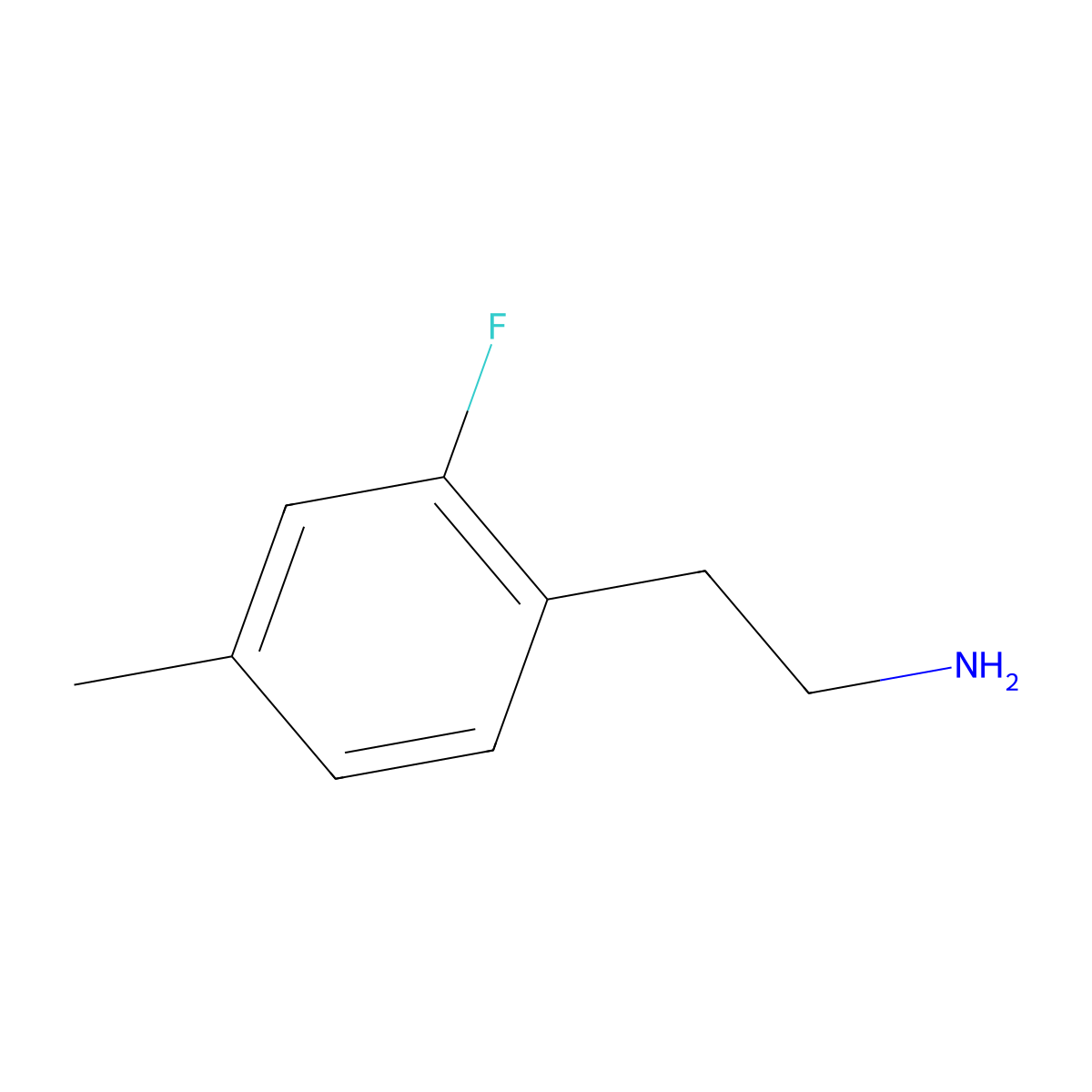 2-(2-Fluoro-4-methylphenyl)ethan-1-amine molecular structure, CAS 771573-06-9