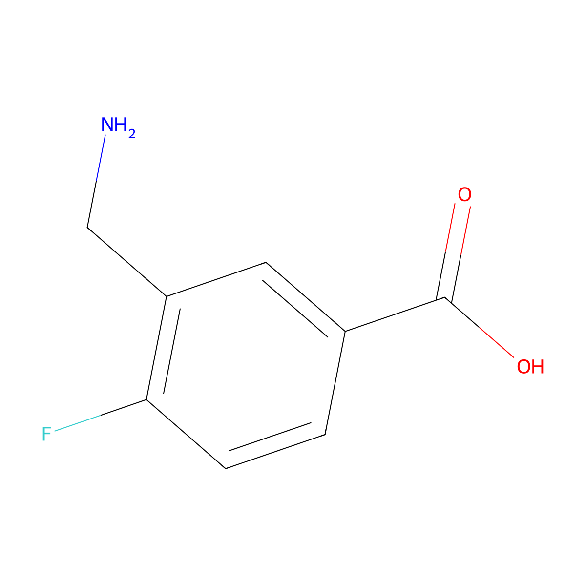 3-(Aminomethyl)-4-fluorobenzoic acid molecular structure, CAS 771573-08-1