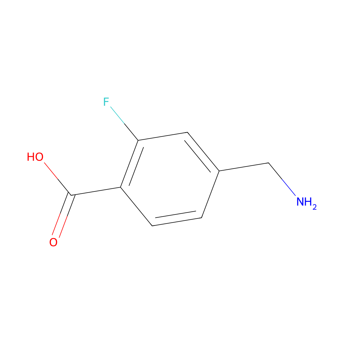 4-(Aminomethyl)-2-fluorobenzoic acid molecular structure, CAS 771573-15-0