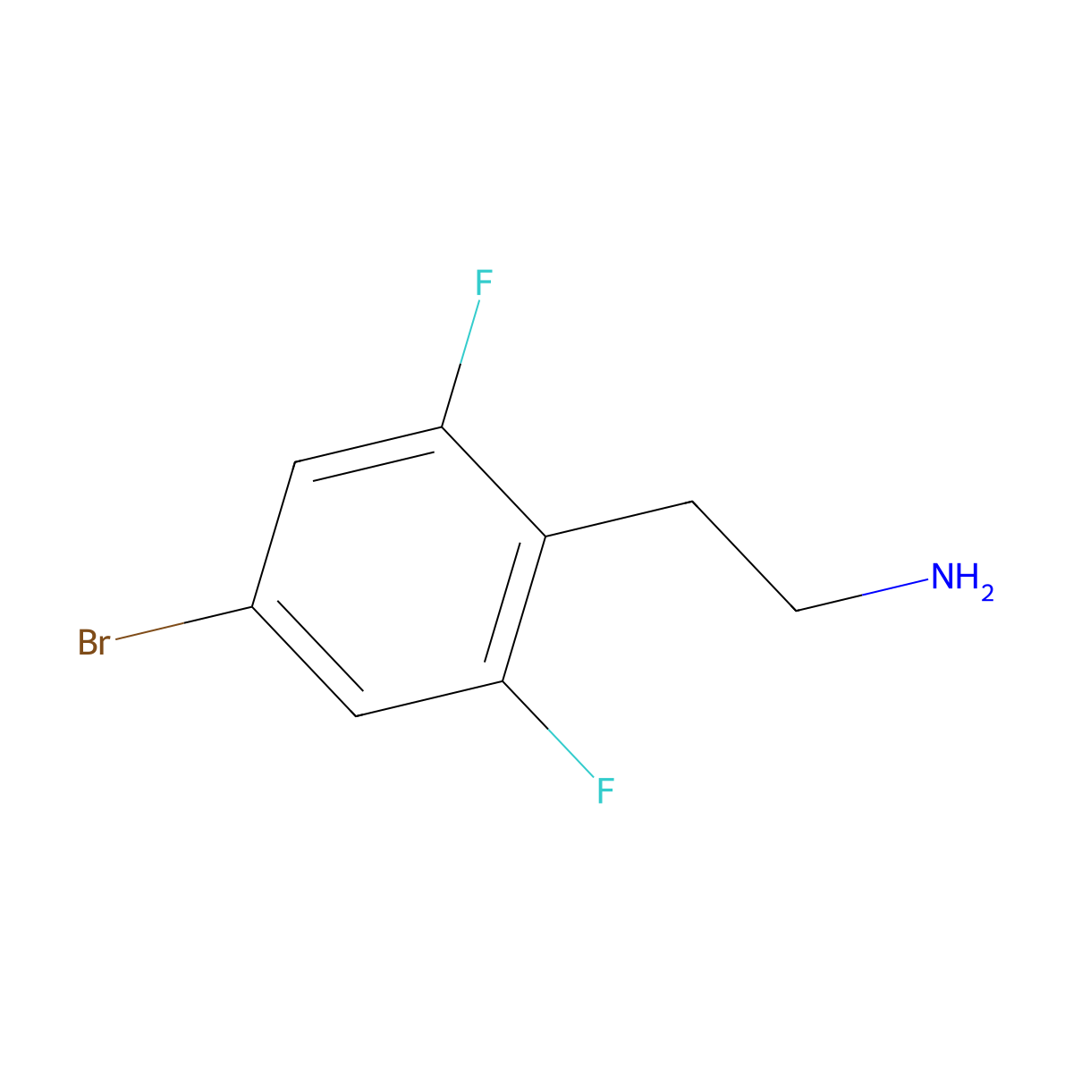 2-(4-Bromo-2,6-difluorophenyl)ethan-1-amine molecular structure, CAS 771573-16-1