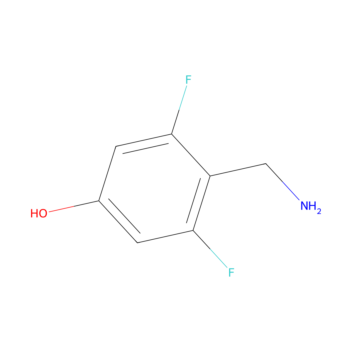 4-(Aminomethyl)-3,5-difluorophenol molecular structure, CAS 771573-21-8