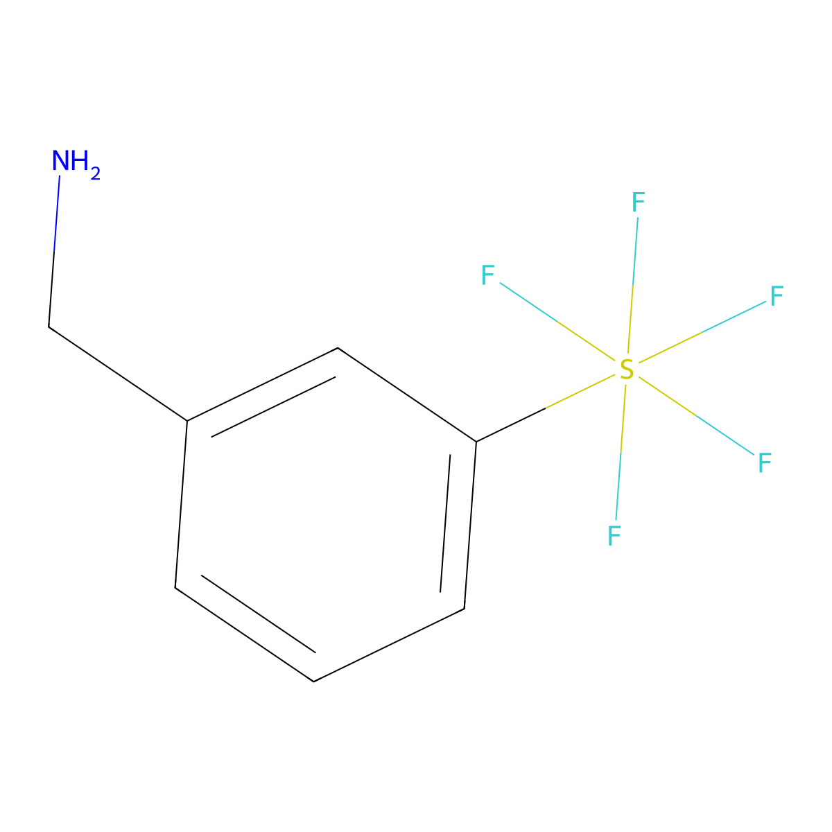 (3-(Pentafluorothio)phenyl)methanamine molecular structure, CAS 771573-34-3