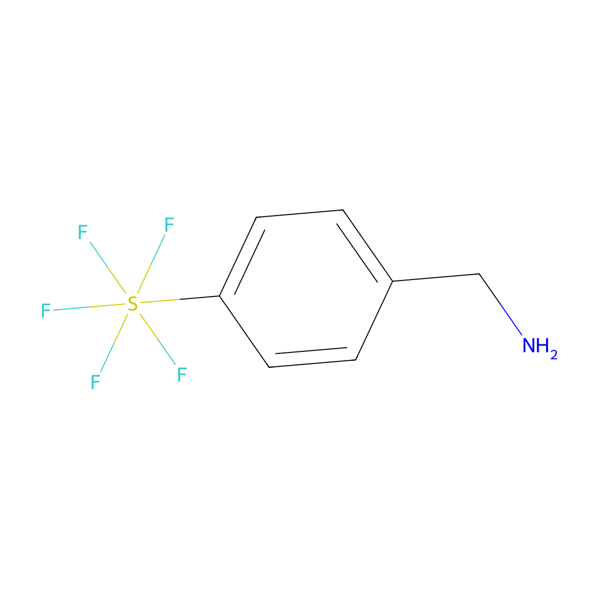 (4-(Pentafluoro-lambda6-sulfanyl)phenyl)methanamine molecular structure, CAS 771573-35-4